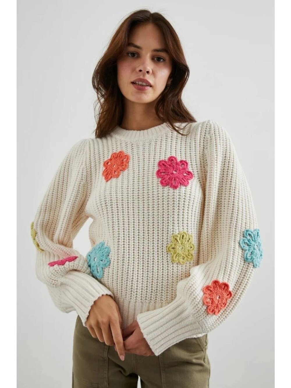 Rails Romy Crochet Daisy Sweater M